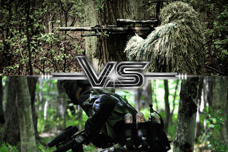 Jogador de Airsoft VS Joagador de Paintball